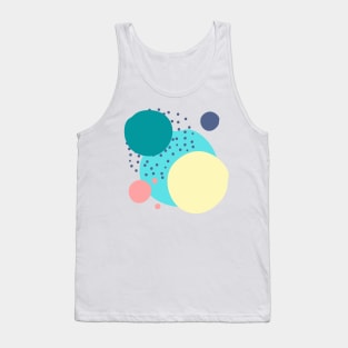 Art circles and dots pattern - green, blue and yellow Tank Top